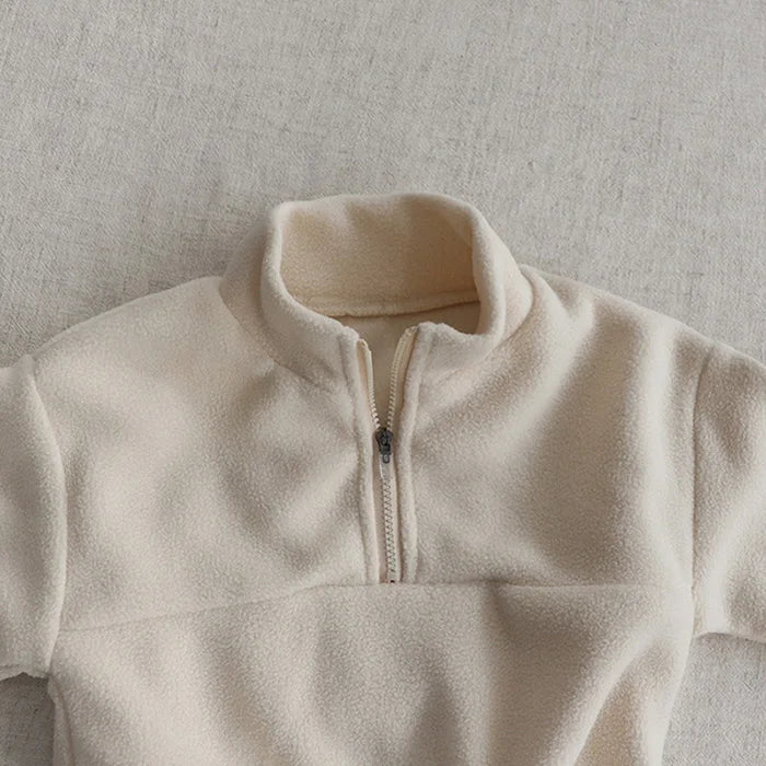 Autumn Winter Toddler Baby Boys Girl Sports Suit Children Clothes Fleece Solid Color Hoodies Suit Infant Boys Girl Outfit 2PCS