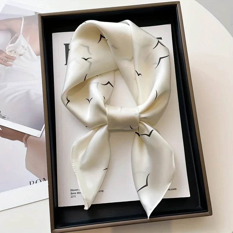Fashion Luxury Brand 70cm Silk Square Scarf Women Satin Neck Tie Female Hair Bandana Headkerchief Shawl Wrap Hijab Echarpe - AIAZ