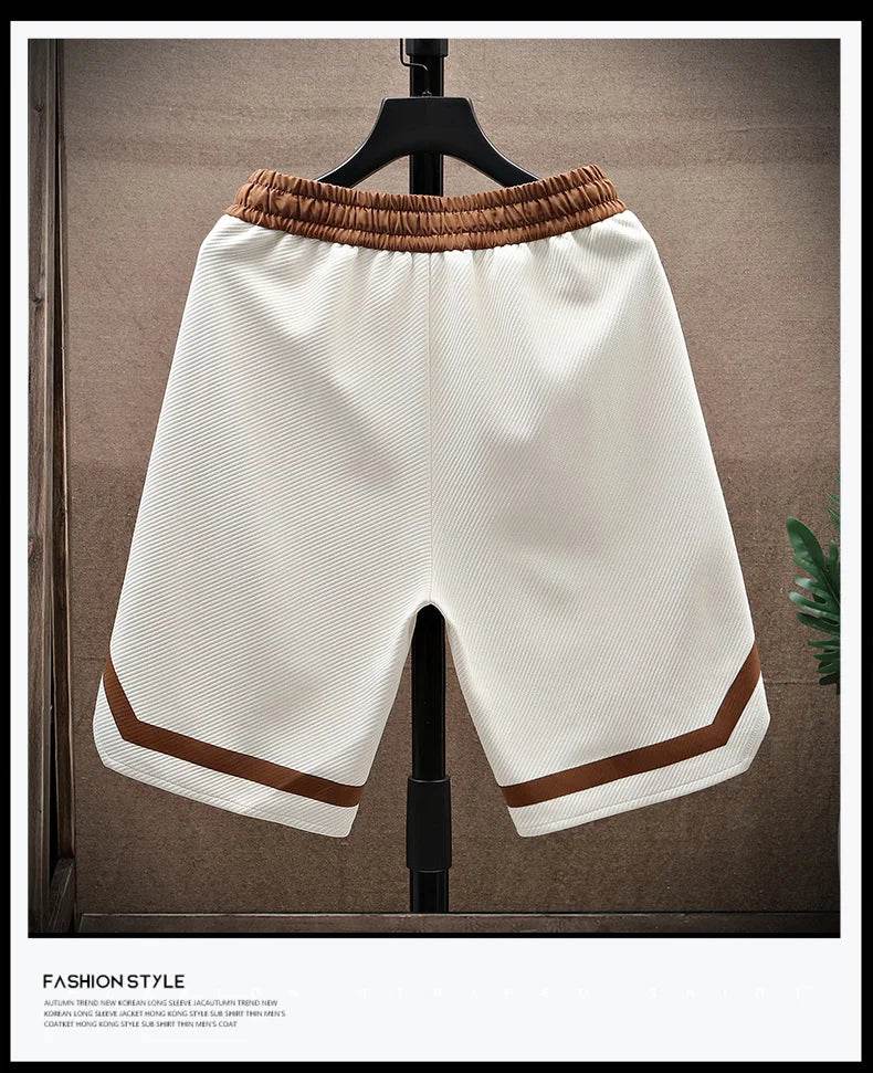 2025 Summer Men's Running Shorts Casual Jogging Sport Short Pants patchwork Print Drawstring Loose Dry Gym Sports Shorts - AIAZ