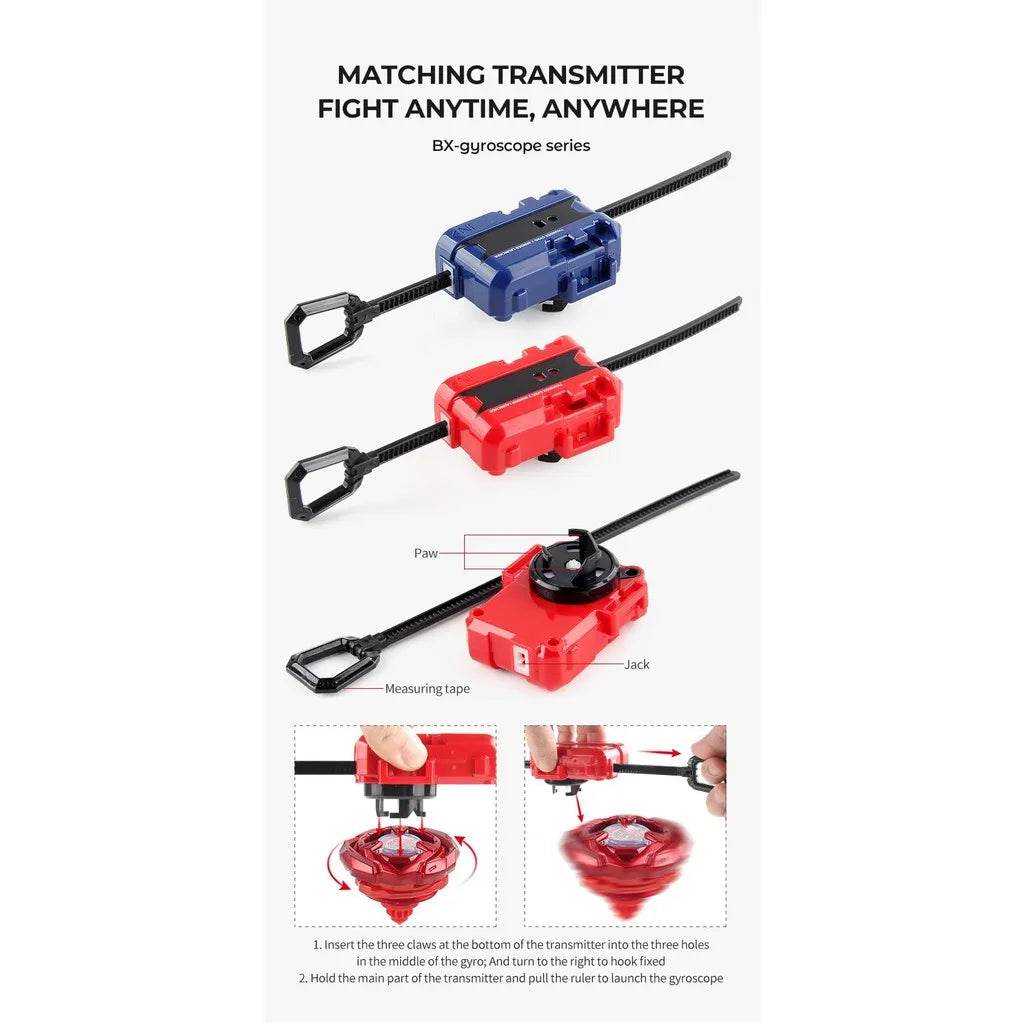 8 PCS BX Bey X with Grip and Launchers Tool box Set Toys - AIAZ