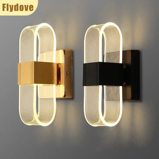 Luxury Creative Super Bright Living Room Bedroom Bedside Hotel Wall Lamp Transparent Line Guided LED Home Lighting Decoration