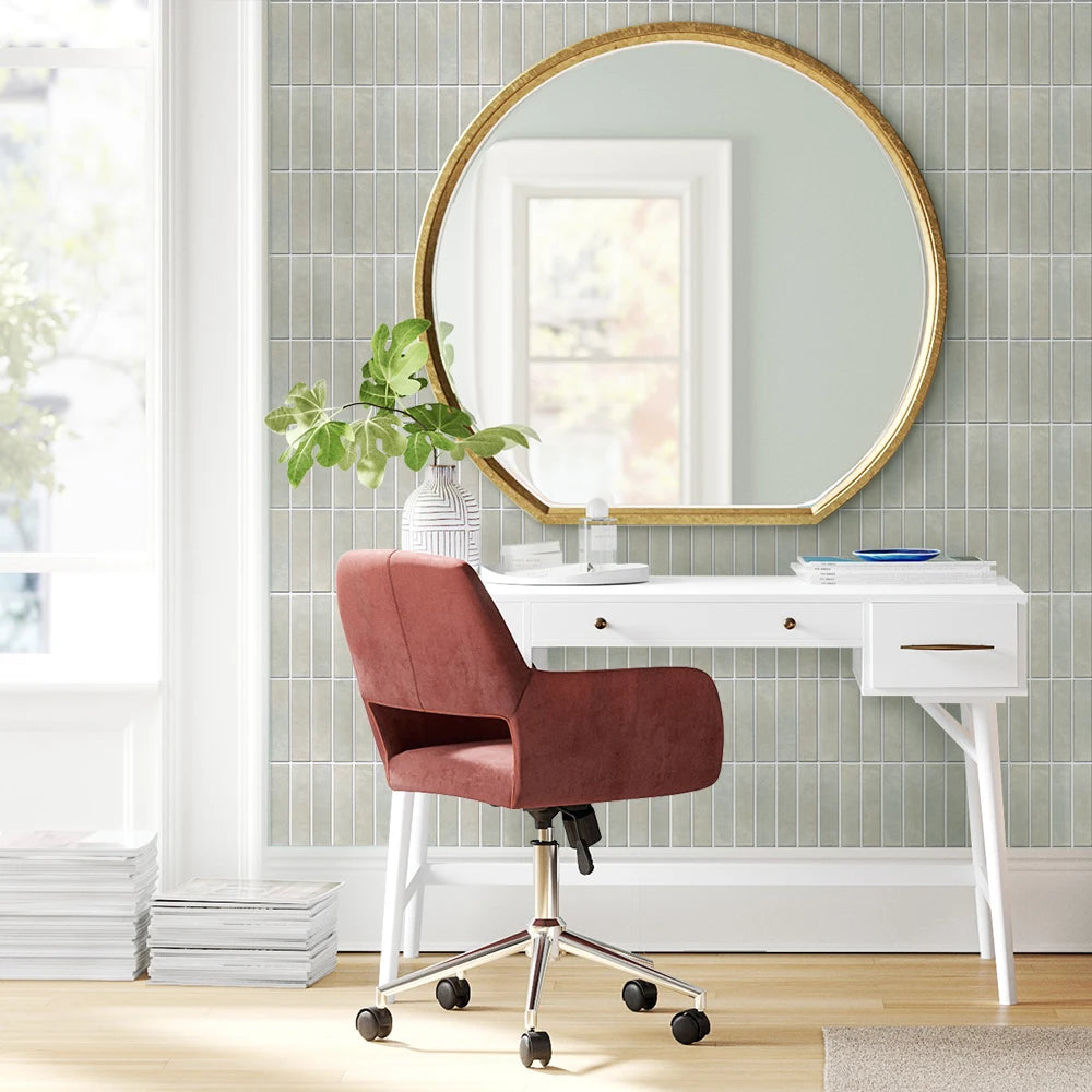 10pcs 3D Tile Stickers, Self-adhesive Green Tiles, Bathroom Wall Tile Stickers, Water and Mold Resistant, 30x30cm