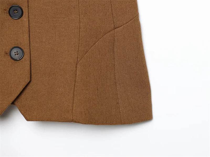 Women's Vest New Summer 2025 Solid Color Sleeveless Blend Vest Sexy V-neck Design Casual and Versatile Personality Fashion - AIAZ