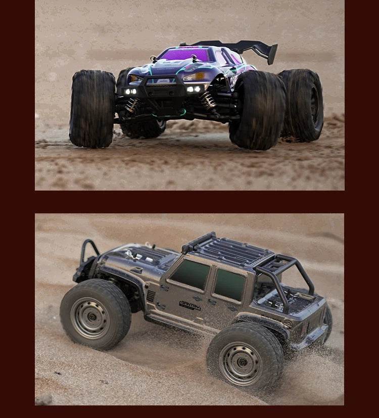 1:16 4WD RC Car 70KM/H Or 50KM/H With LED Remote Control Cars High Speed Drift Monster 4x4 Truck for Kids vs Wltoys 144001 Toys - AIAZ