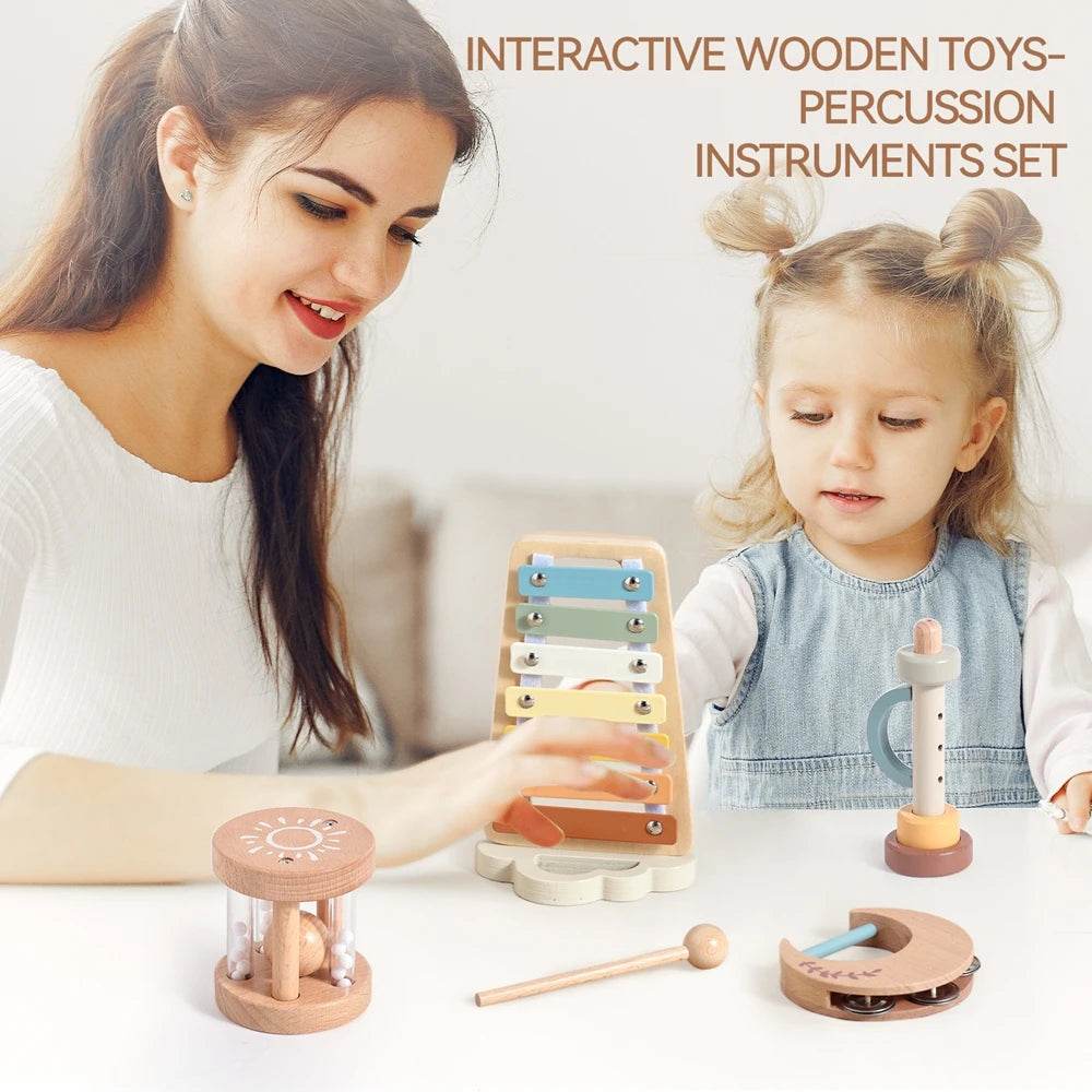 Musical Instruments Montessori Music Baby 0 12 Months Toys Drum Xylophone Kids Early Educational Wooden Instruments Baby Toys - AIAZ