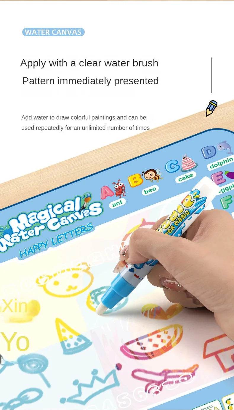 Magic Water Drawing Mat Reusable Doodle Painting Board with Pens Montessori Educational Toys for Kids Halloween Christmas Gift - AIAZ