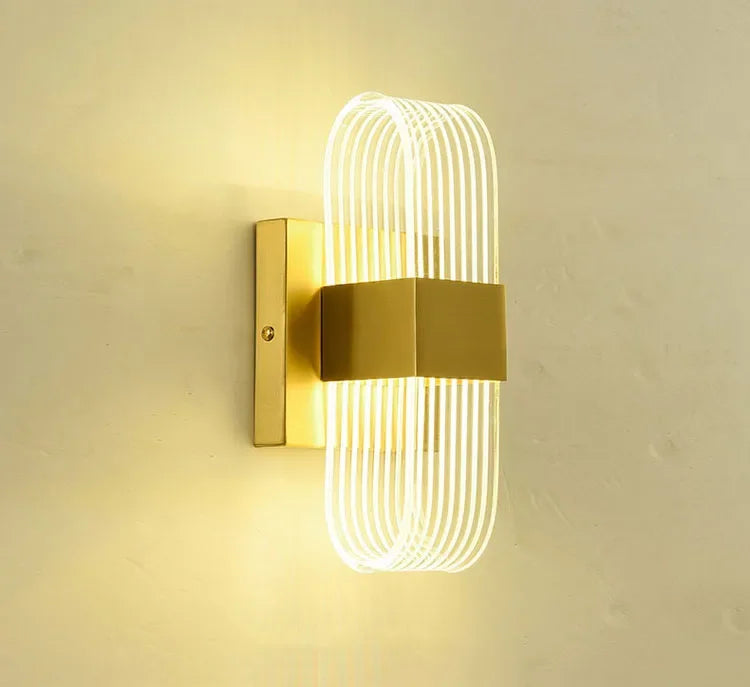 Luxury Creative Super Bright Living Room Bedroom Bedside Hotel Wall Lamp Transparent Line Guided LED Home Lighting Decoration