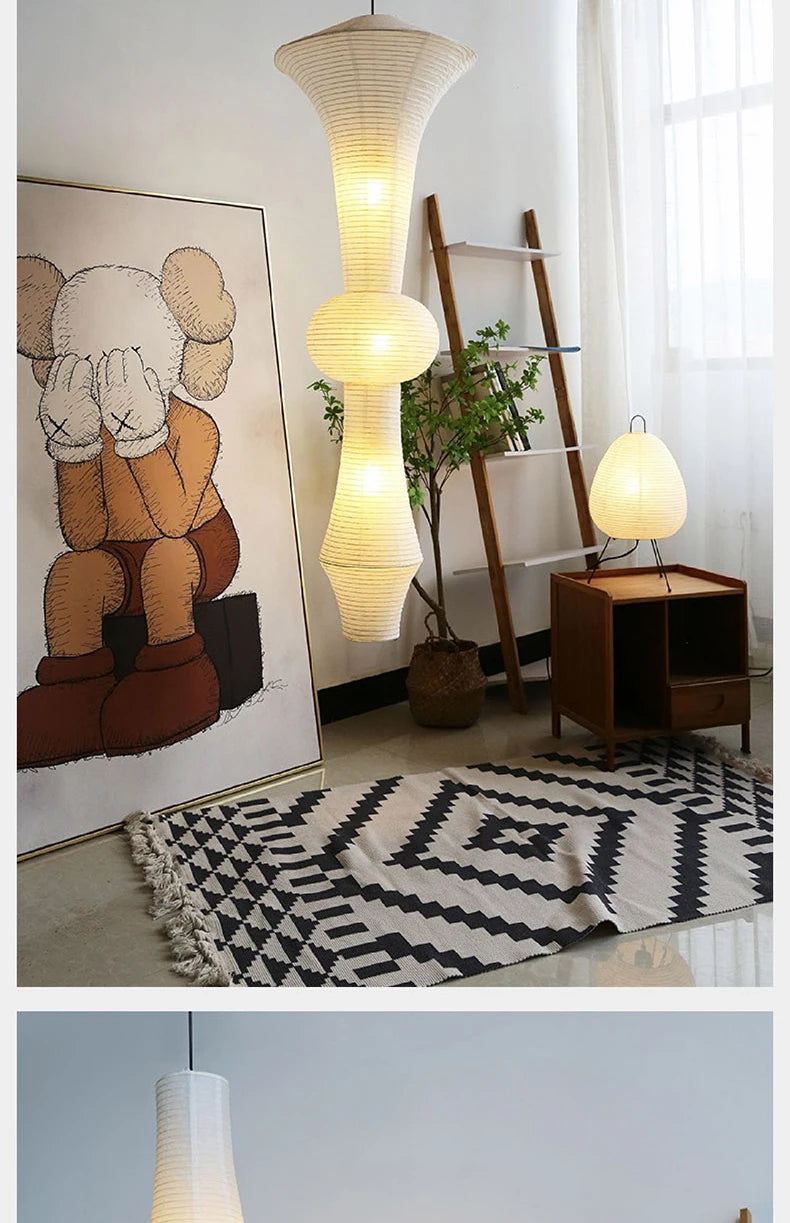 Janpanese Akari Rice Paper Lamp modern Noguchi Yong Pendant Lamp Living Room Bedroom Corner Designer Light