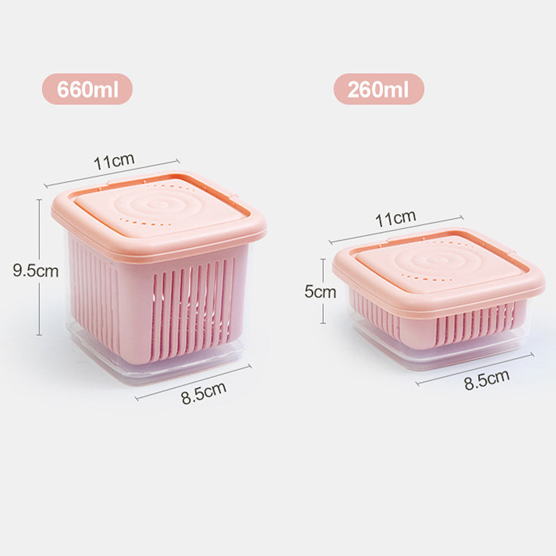 Double-layer Refrigerator Storage Box Ginger Scallion Onion Containers Sealed Fruits Vegetables Drain Crisper Kitchen Supplies