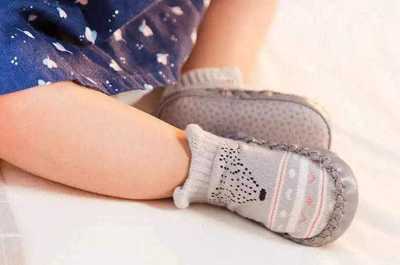 1 Pair Fashion Cute Baby Socks With Rubber Soles Infant Spring Autumn Winter Children Floor Socks Shoes Anti Slip Soft Sole Sock