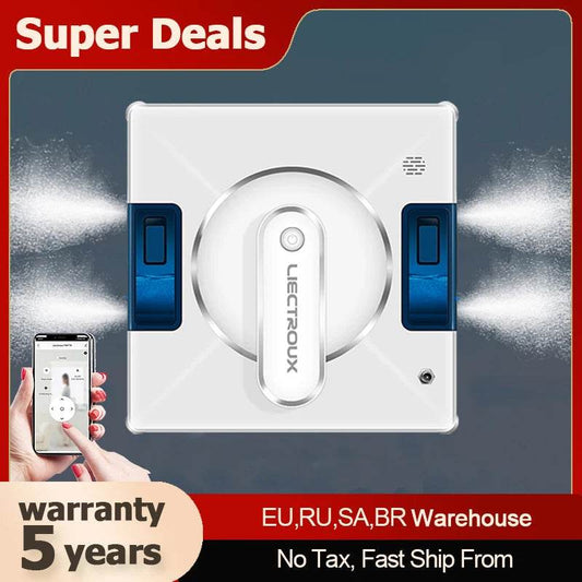 Robot Window Cleaner LIECTROUX YW509,4-Way Water Spray,Home Wall Glass Window Robot Vacuum Cleaner,Updated Laser,Smart Memory - AIAZ