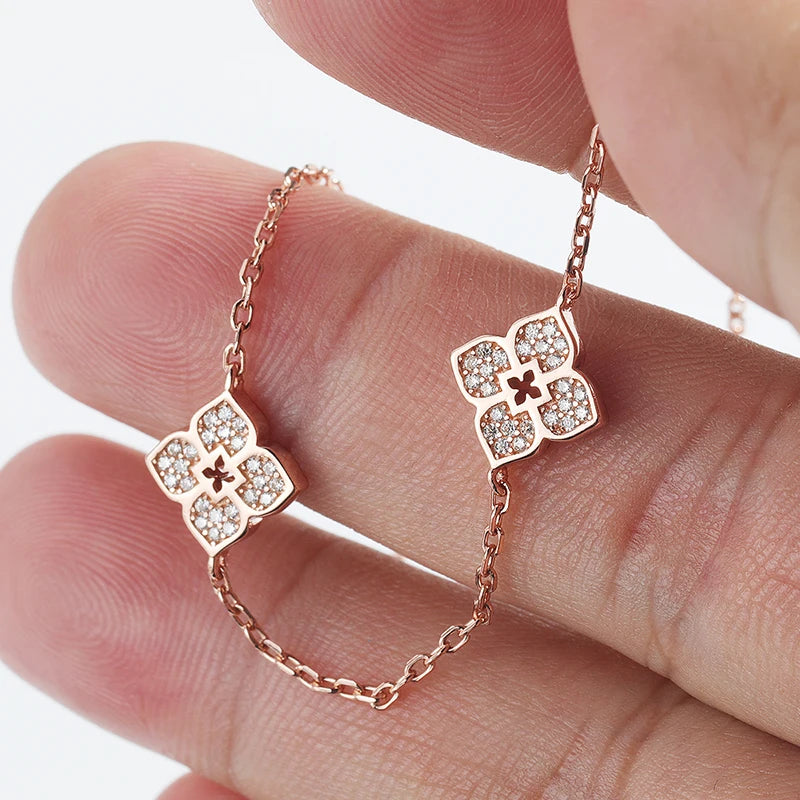 Smyoue 18k Plated Flower Moissanite Choker Necklace for Women Girls Neck Chain Sparkling 925 Sterling Silver Jewelry Pendant