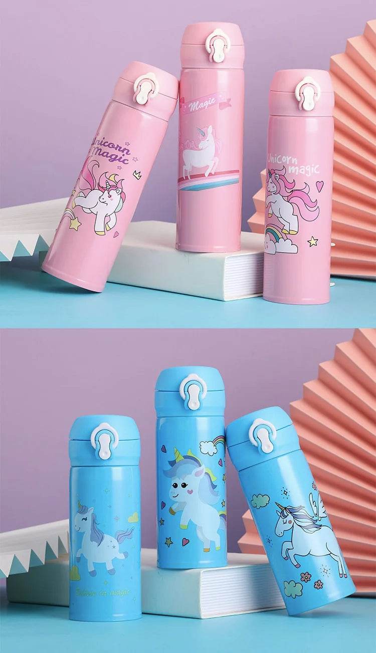 500ML Children's Thermos Bottle Vacuum Water Bottles 304 Stainless Steel Drinking Cartoon Cup School Water Bottle For Girls Kids - AIAZ
