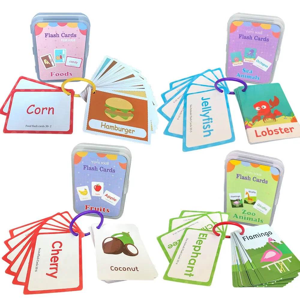 Kids English Words Learning Flashcards Reading Enlightenment Cards Home School Educational Toys Montessori Teacher Teaching Aids - AIAZ