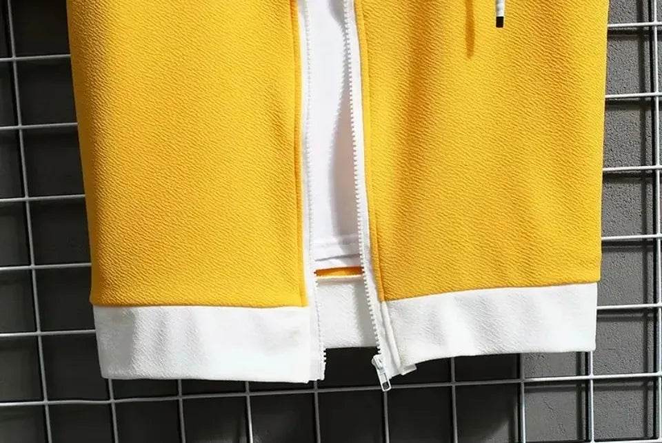 Fashion Men's Hoodies Summer Men Clothing T-shirt Zipper Hood Cartoon Casual T Shirt Print Hooded Top Short Sleeve Men - AIAZ