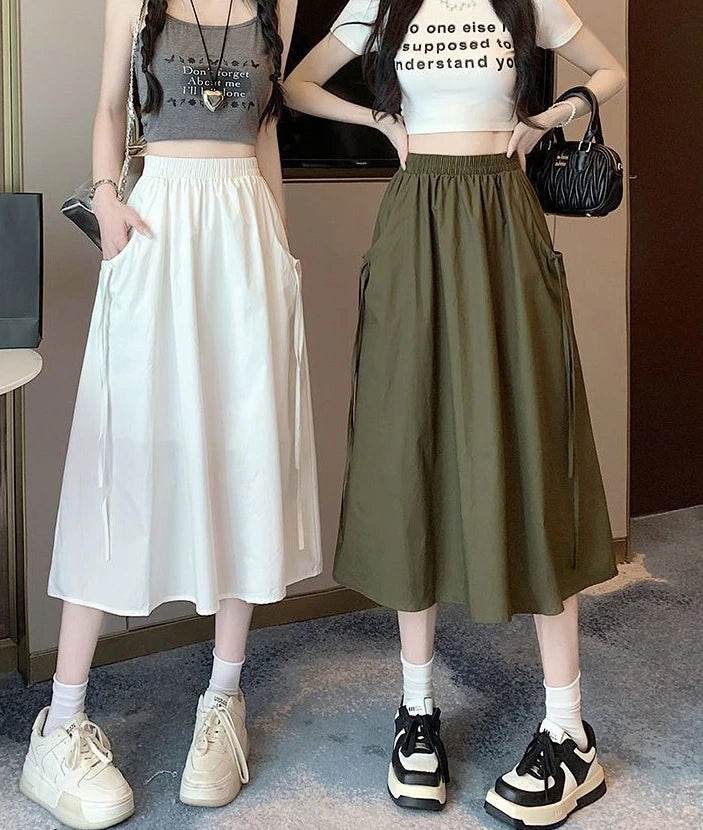 Skirts For Women Chubby Woman Skirt Drawstring Cargo New In Cheap Stylish Chic And Elegant Offer Aesthetic Hot Clothing Sales V - AIAZ