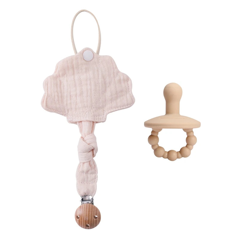 Baby Silicone Pacifier Clip Infant Newborn Sea Shell Shape Pacifier Chain Dummy Nipple Holder Clips Baby Pacifier Storage Box