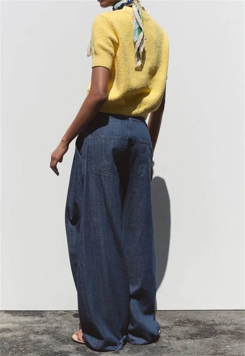 Women's cardigan new summer style for 2025 yellow short-sleeve knitted jacket star button decoration casual fashion - AIAZ