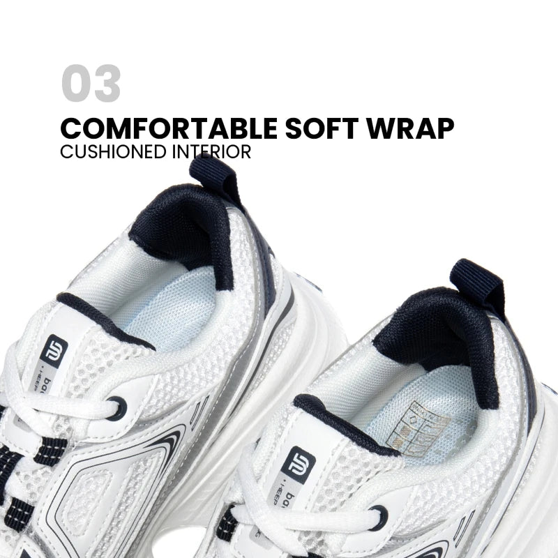 Baasploa Women Sports Shoes Outdoor Breathable Non-slip Jogging Sneakers Female Lightweight Mesh Lace-up Retro Running Shoes