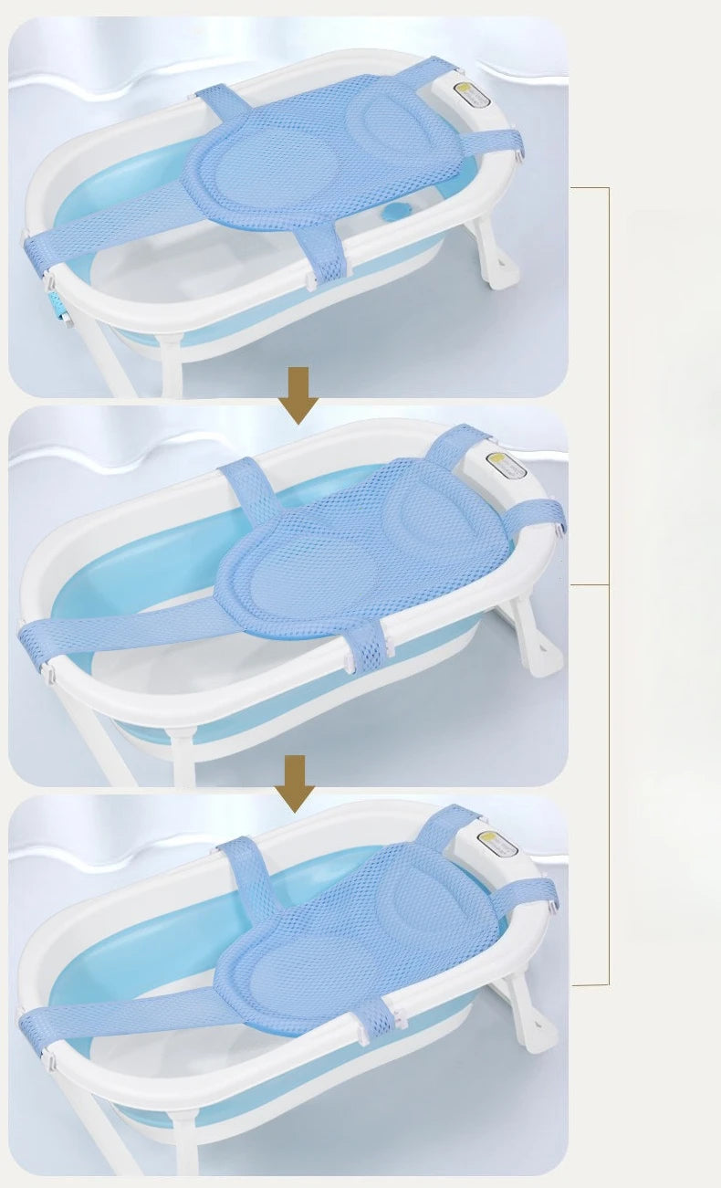 Baby Bath Seat Support Mat Foldable Bath Tub Pad &amp Chair Newborn Bathtub Pillow Infant Anti-Slip Soft Comfort Body Cushion