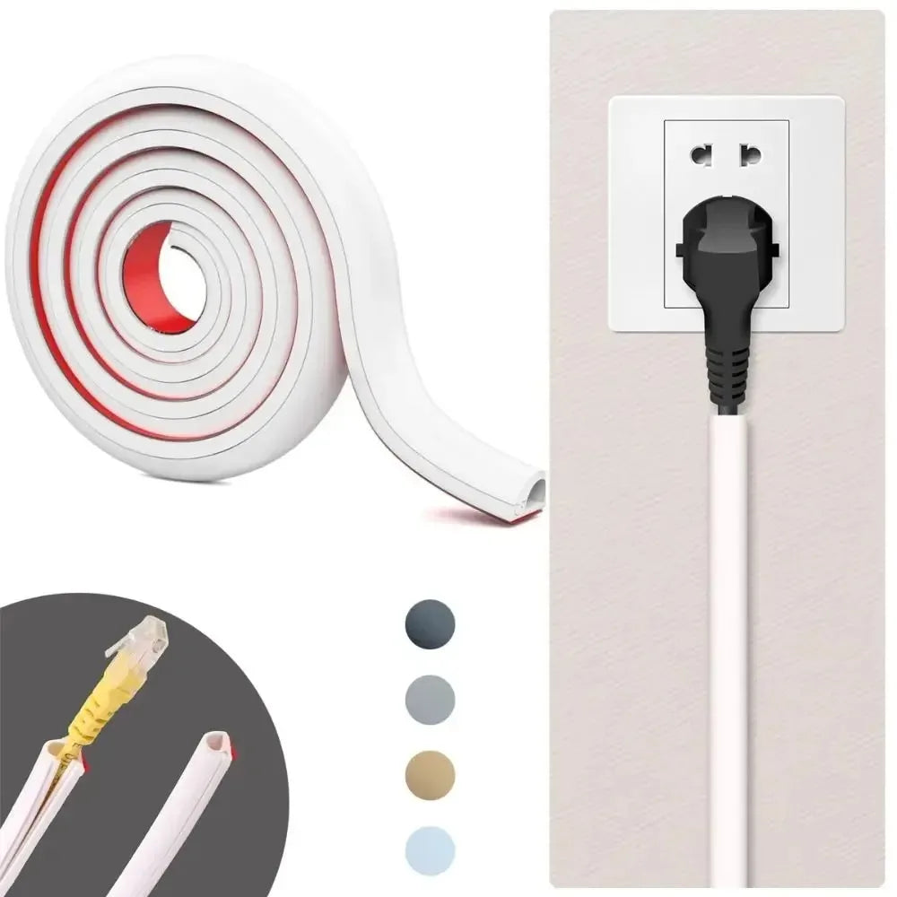 1PC 39.37in/78.74in/118.11in Cable Hider Free Cutting Easy Installation Cable Tidy Hide Wall Floor Wires