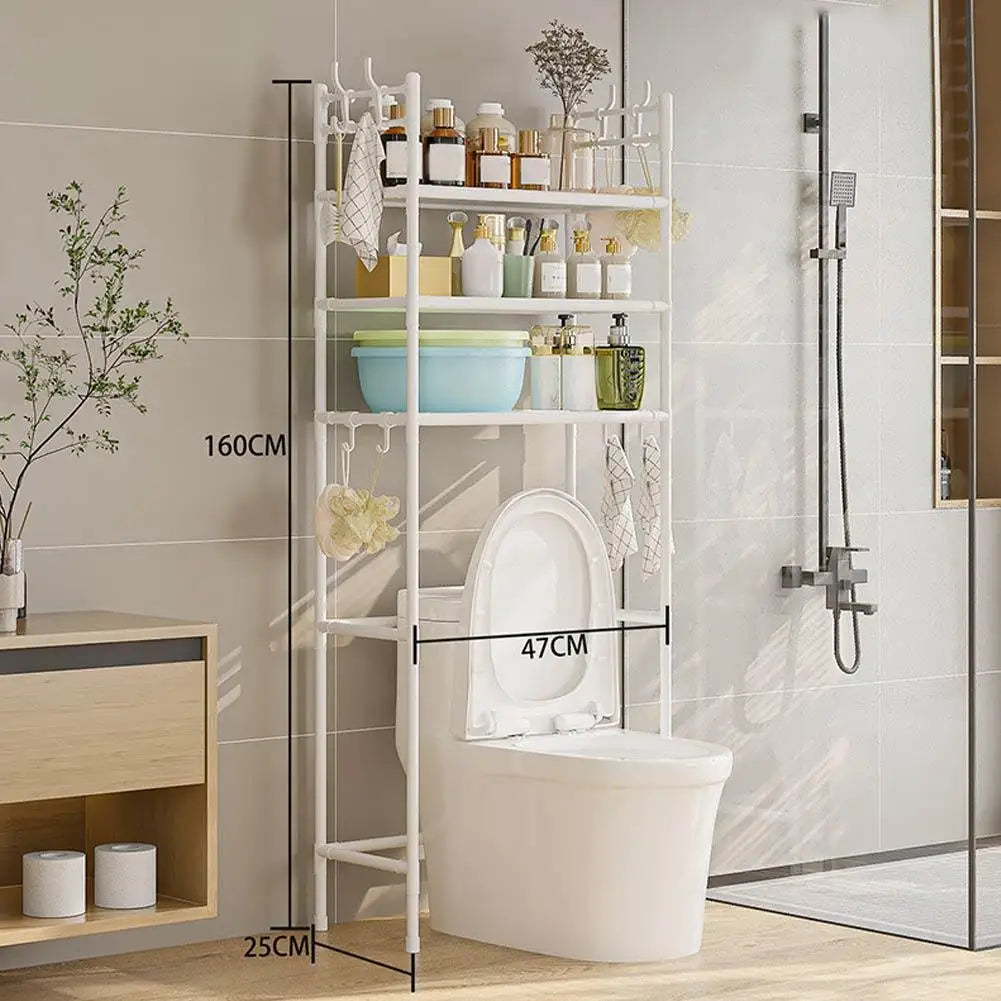 Over The Toilet Storage Space Saver Metal Bathroom Perforated Multi Rack Functional Bathroom Non Storage Shelves Y3E8