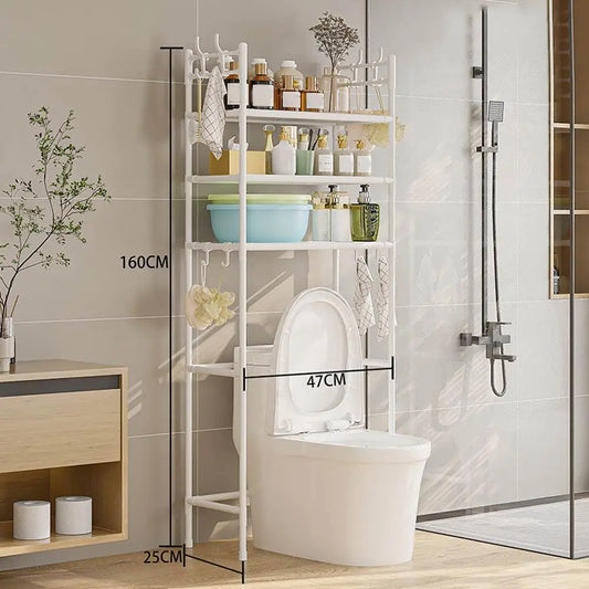 Over The Toilet Storage Space Saver Metal Bathroom Perforated Multi Rack Functional Bathroom Non Storage Shelves Y3E8