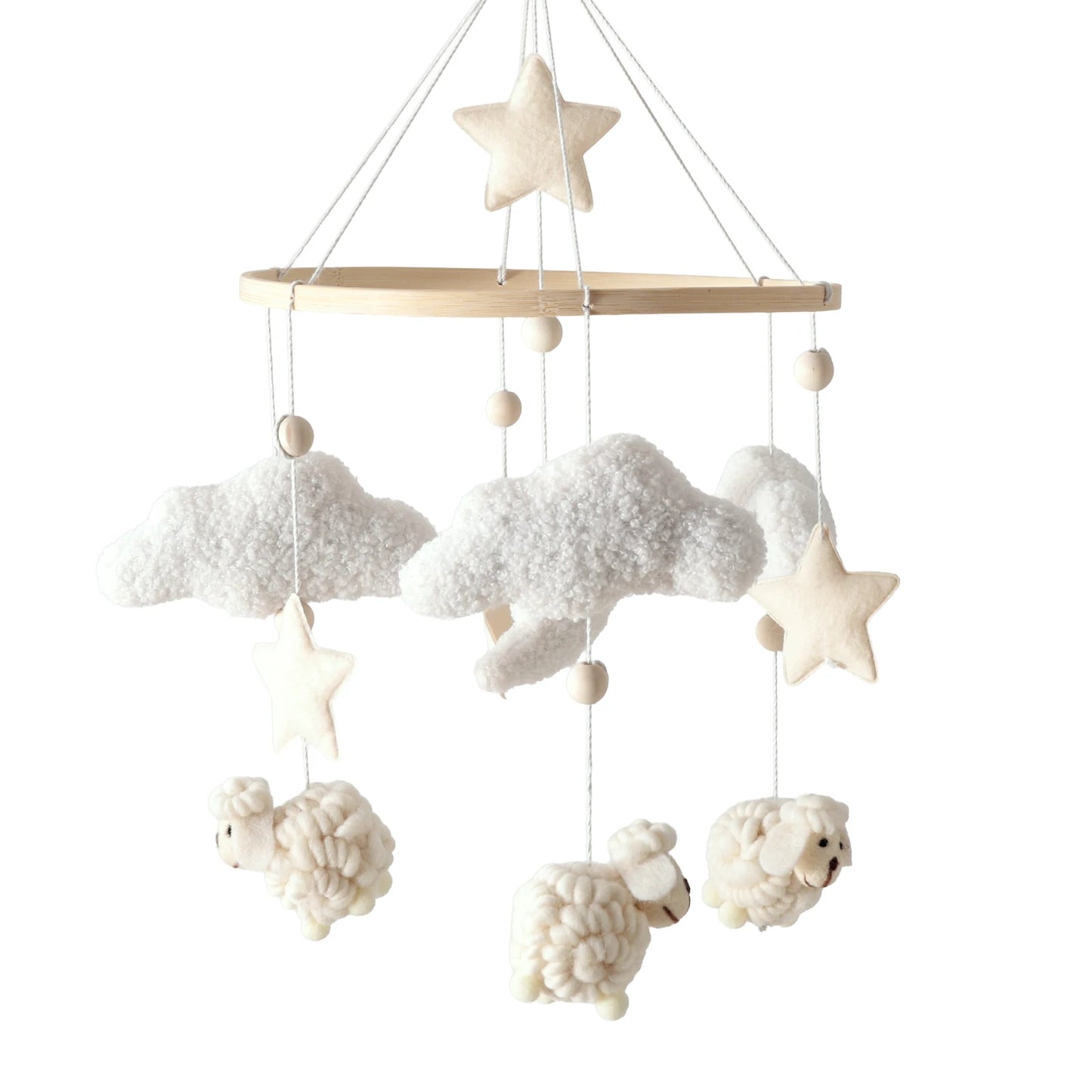 Baby Crib Mobile Wooden Wind Chime Bed Bell, Animal Crib Mobile With Music for Girls and Boys, Mobile for Bassinet Room Decor