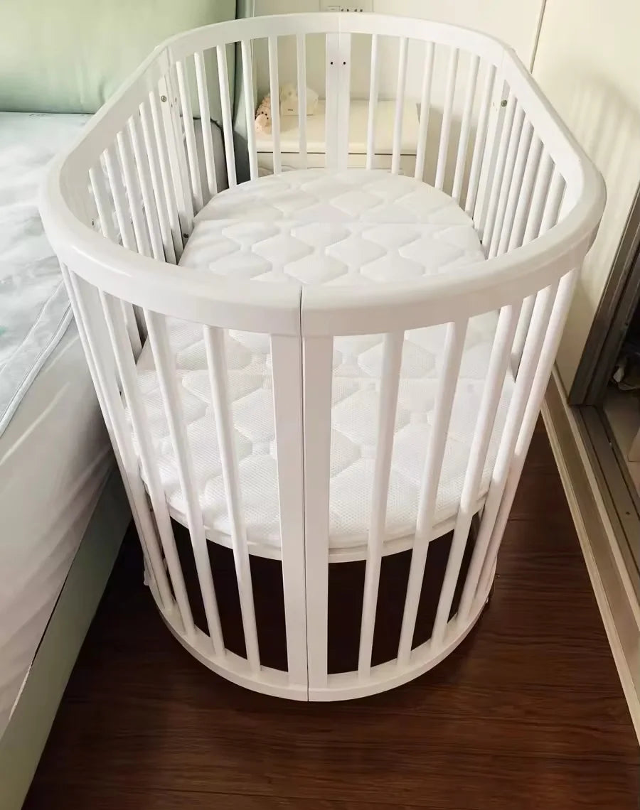 Portable Designs Wheels Mobile Circle Crib Convertible Cribs Sleeping Wood Oval Crib Cot Bed Baby Beds For New Born