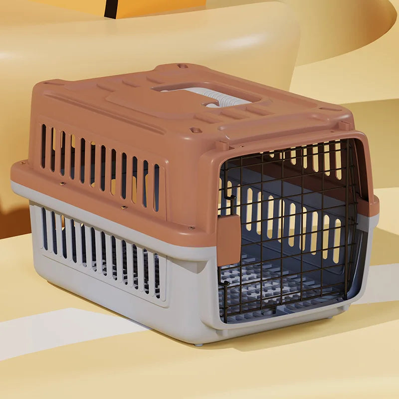 Portable Handheld Plastic  Carrier Air ip Cage Pet Transport Box for Traveling Carrng Dog Cage  Travel Bag