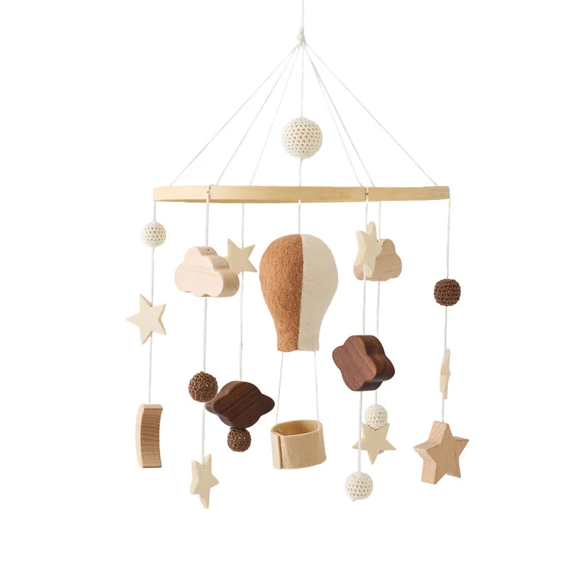 Baby Mobile Crib Bed Bell Musical Rattles Toys Soft Felt Cartoon Animal for Infants Nursery Mobiles Forest Animals Crib Toys