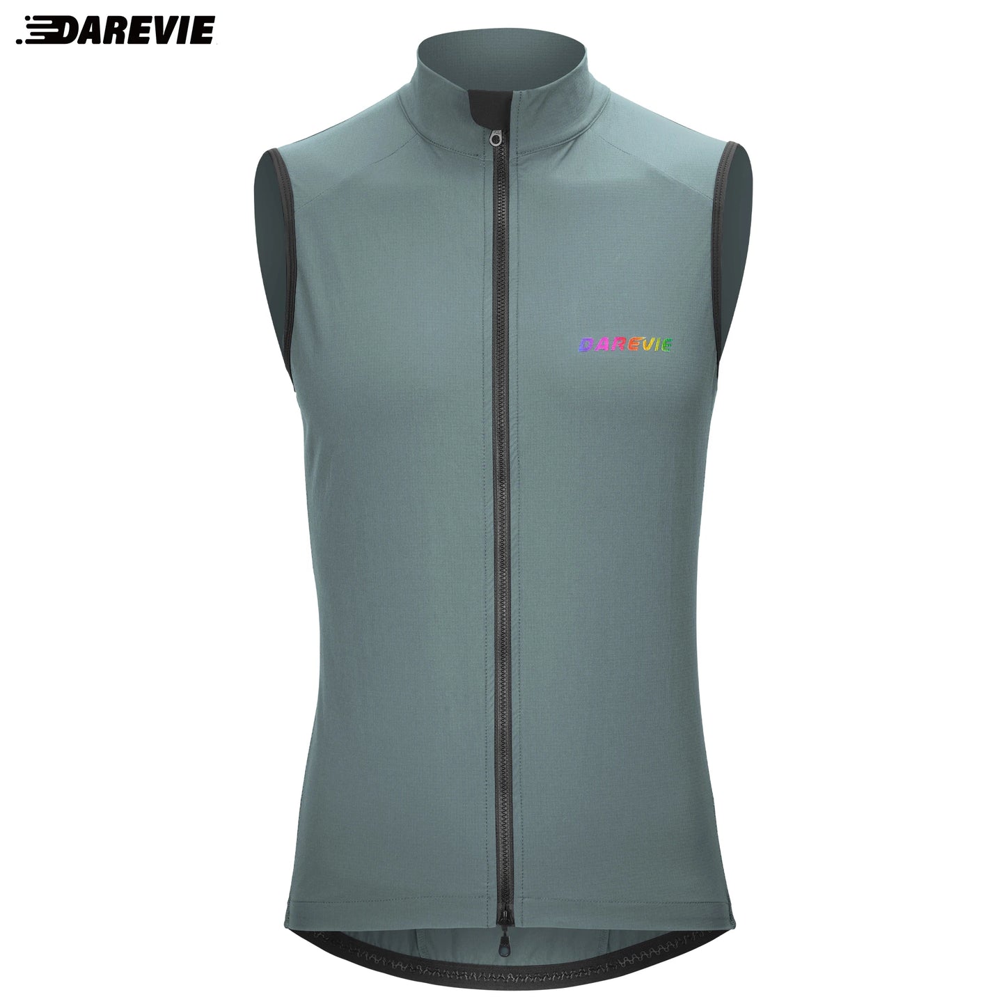 DAREVIE Cycling Vest Windproof Cycling Wind Gilet Waterproof 2 Way Zippers Cycling Windbreaker Back Zipper Pockets Men Women