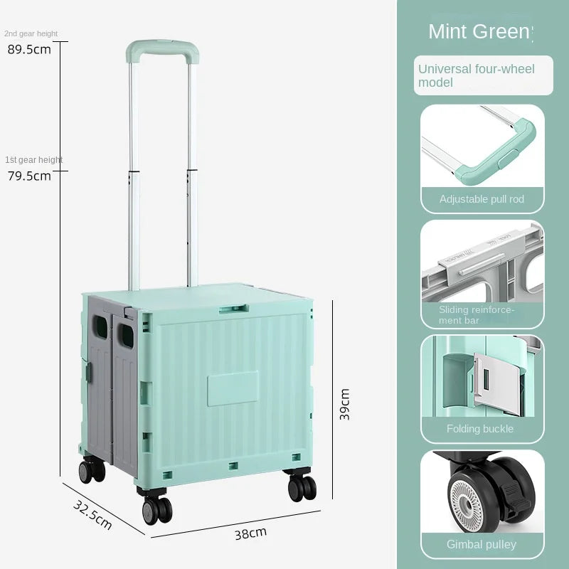 Multifunctional Camping Trolley Large Capacity Portable Folding Outdoor Storage Box Home Camping Push Box Camping Equipment