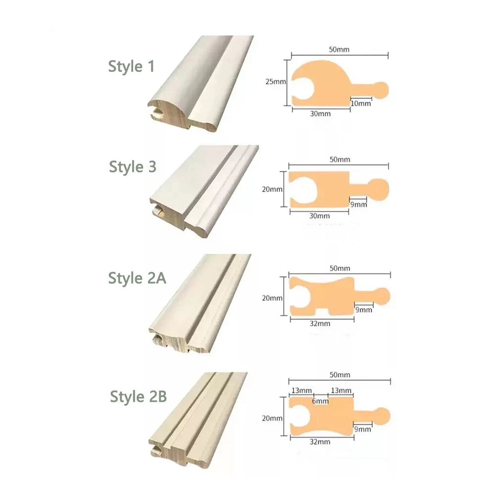 6 pieces 2.3M Rotating Solid Wood Grille Panel - Great Wall wave board internet famous background wall wrap with cylinder