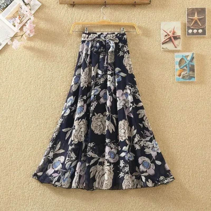 Skirts for Women Summer 2024 A Line High Waist Woman Skirt Casual Trend Modest Vintage Cheap Quality Korean Fashion Style Y2k V - AIAZ