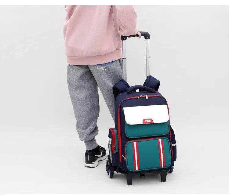 Rolling Backpacks for Primary School Children Trolley School Student Backpack Wheeled Bag Back To School Backpacks with Wheels - AIAZ