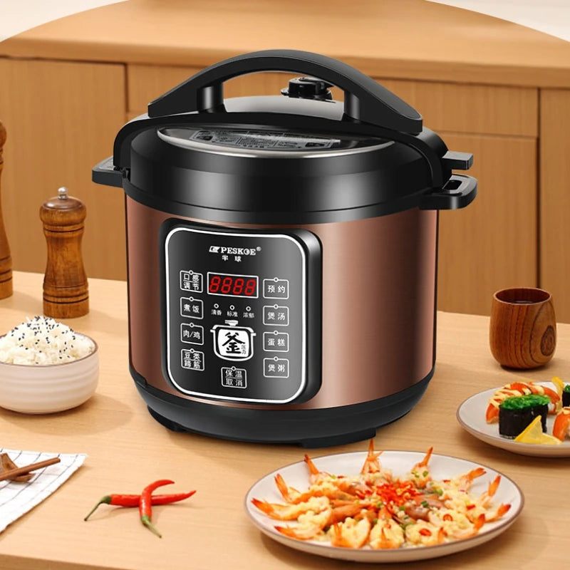 ‌6L Dual Stainless Steel Pot Electric Cooker,Multifunctional Digital Pressure Cooker,Smart Rice Steamer 5L Capacity Cooking Pot