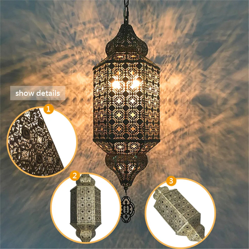 Southeast Asian Style Hanging Pendant Light Fixture Morocco Lamp Dining Room Turkish Asia Cloth Shop Restaurant Decor Chandelier