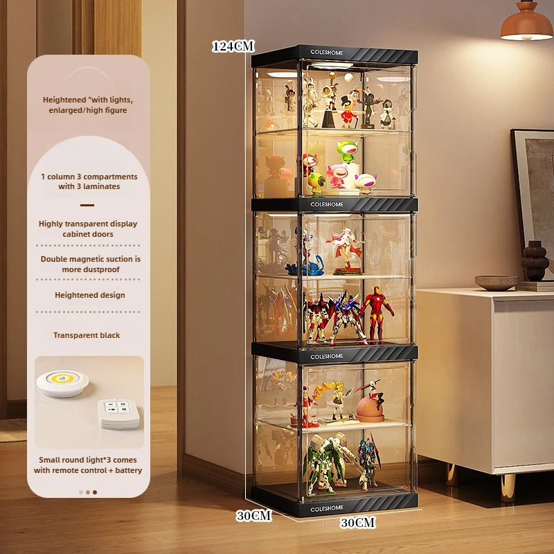 Handmade Display Cabinet, Decorative Model, Building Block Storage Box, Transparent Lego Layered Toy Rack for Household Use