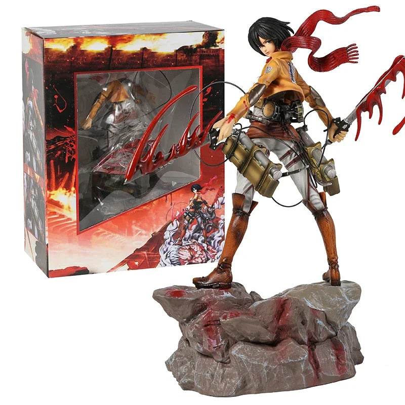 Levi Figure Mikasa Ackerman Eren Jaeger Figurine Anime Model Doll Toy 36cm - AIAZ