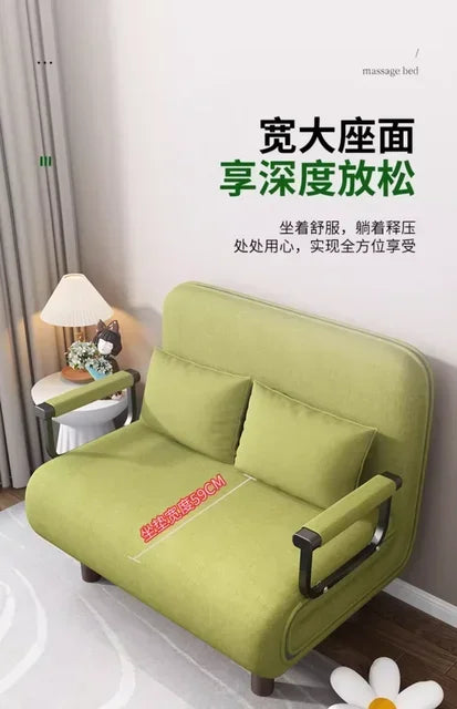 Modern Simple Foldable Sofa Bed Multi-functional Internet Celebrity Living Room Double Push Retractable Sofa Home Furniture