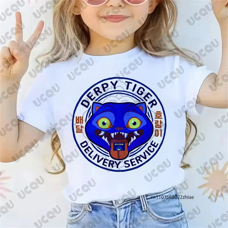 2025 Movie KPop Demon Hunters Graphic Printed Children T-shirt Summer Short Sleeve Tees Casual Loose Girl Boy Clothes Kids Tops
