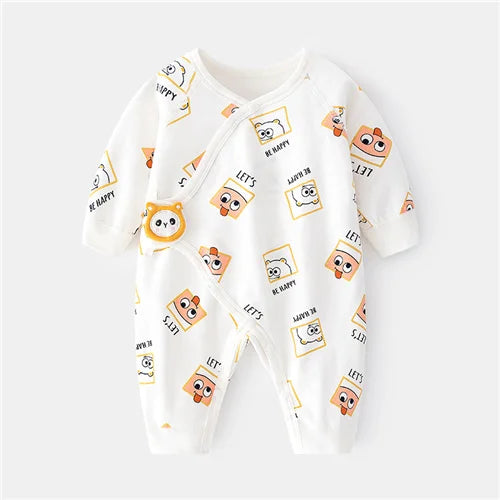 Cotton Newborn Baby Girl Boy Romper Print Infant Jumpsuit Casual New born Clothes For Girls Boys Spring Autumn Clothing New 0-6M