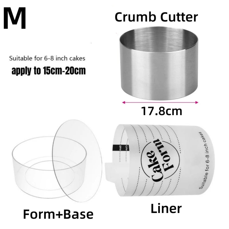 Adjustable Round Cake Ring Mold Retractable Fondant Mousse Cake Ring Acrylic Circle Baking Ring Cake Tools Round Cake Form Kit