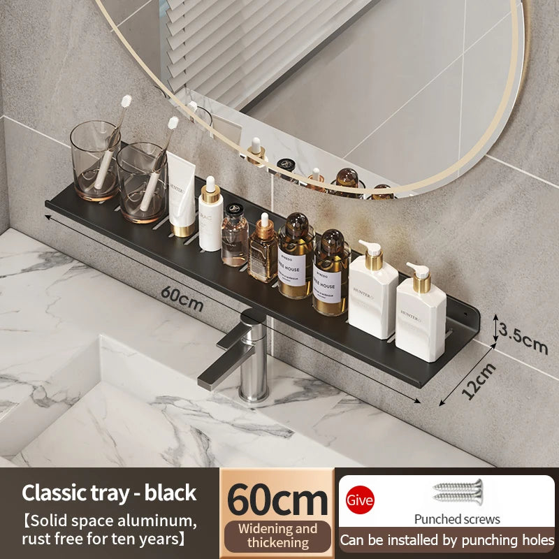Faucet storage tray, bathroom storage rack, mirror front toilet, washbasin, washbasin, non perforated bathroom rack