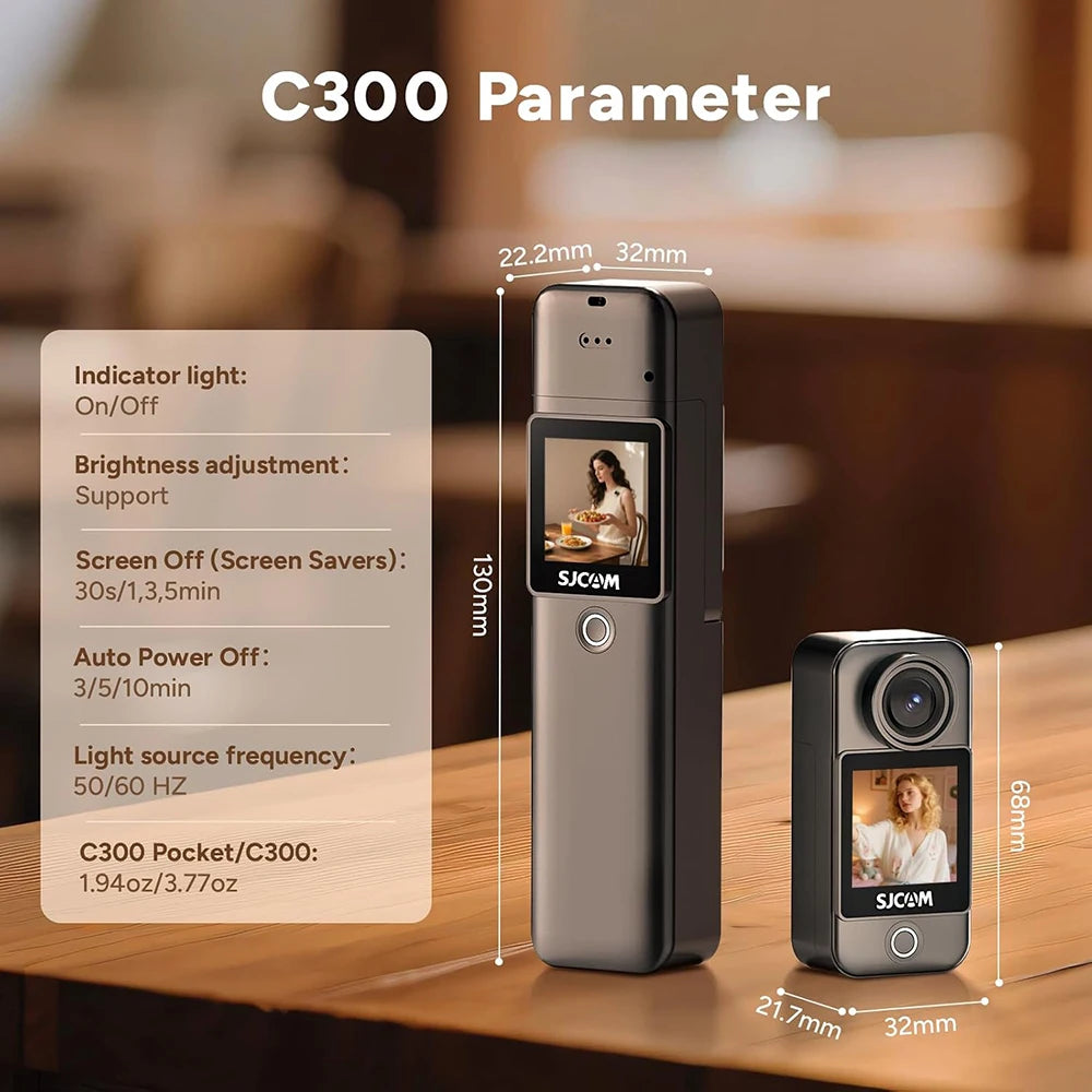 SJCAM C300 Pocket Action Camera 4K FHD With Long Battery Life Video 30M Waterproof 5G WiFi Camera Sport Action Cam