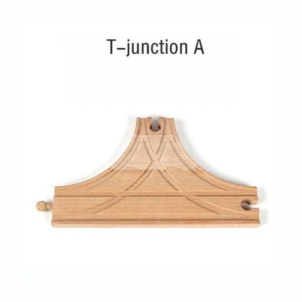 DIY Children Wooden Train Rail Track Accessories Toy Cross Track Railway Toys Compatible All Track for Kids Boys & Girls Gifts - AIAZ