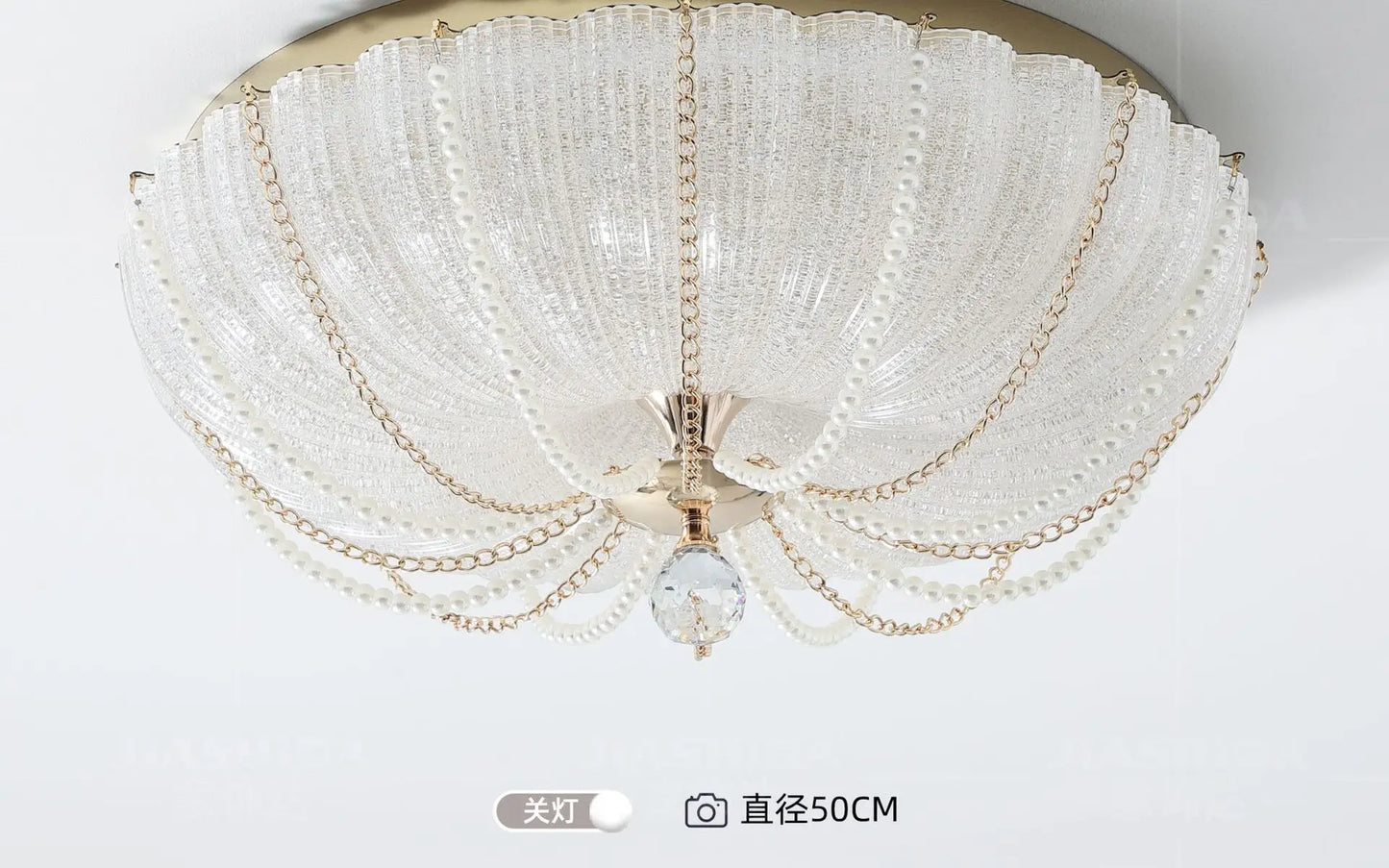 French Style Creamy Ceiling Light Warm Romantic Main Bedroom Room Lamp Eye Protecting Lighting Living Room Cozy Ambient