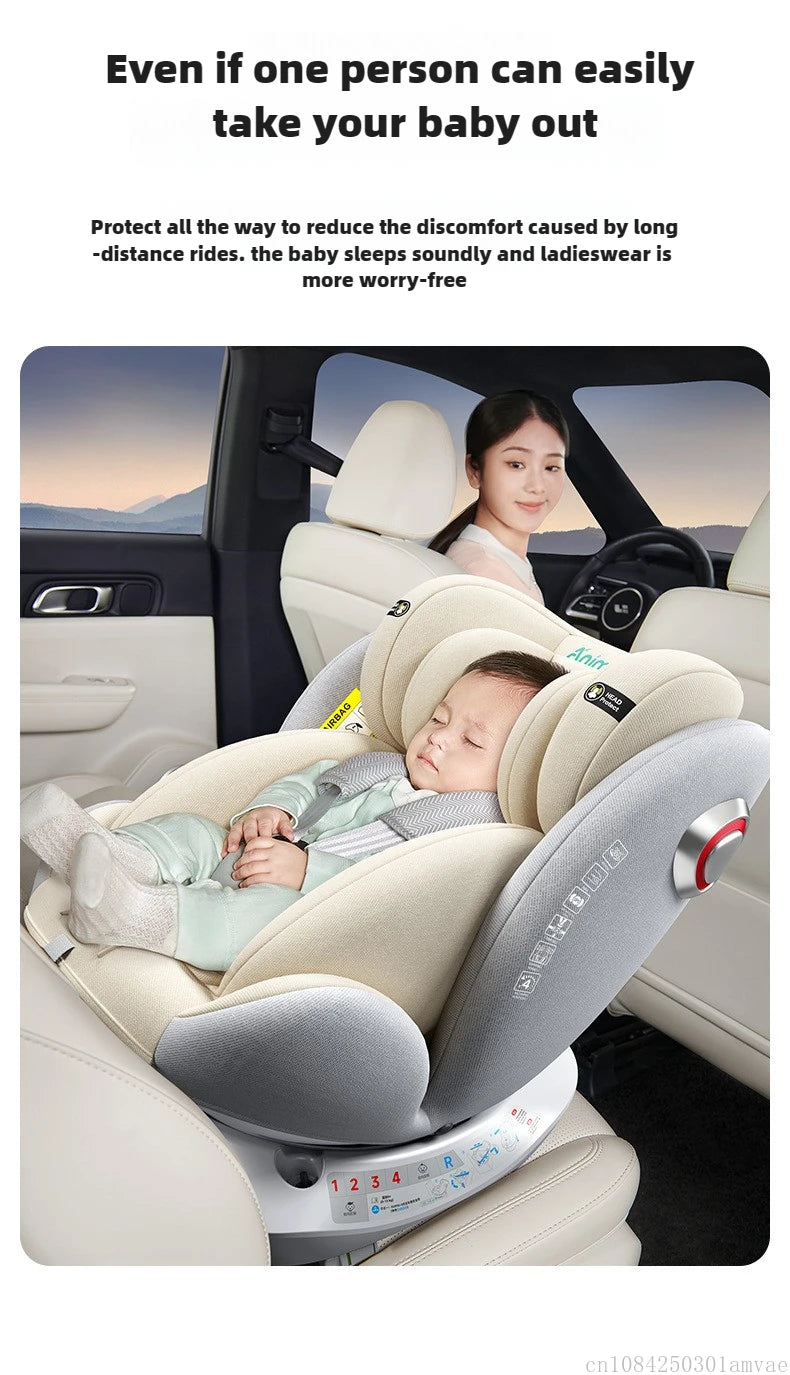 Universal 360° rotation Child Car Safety Seats baby car seat sit chair for 0-12 years old ISOFIX steel interface for newborn