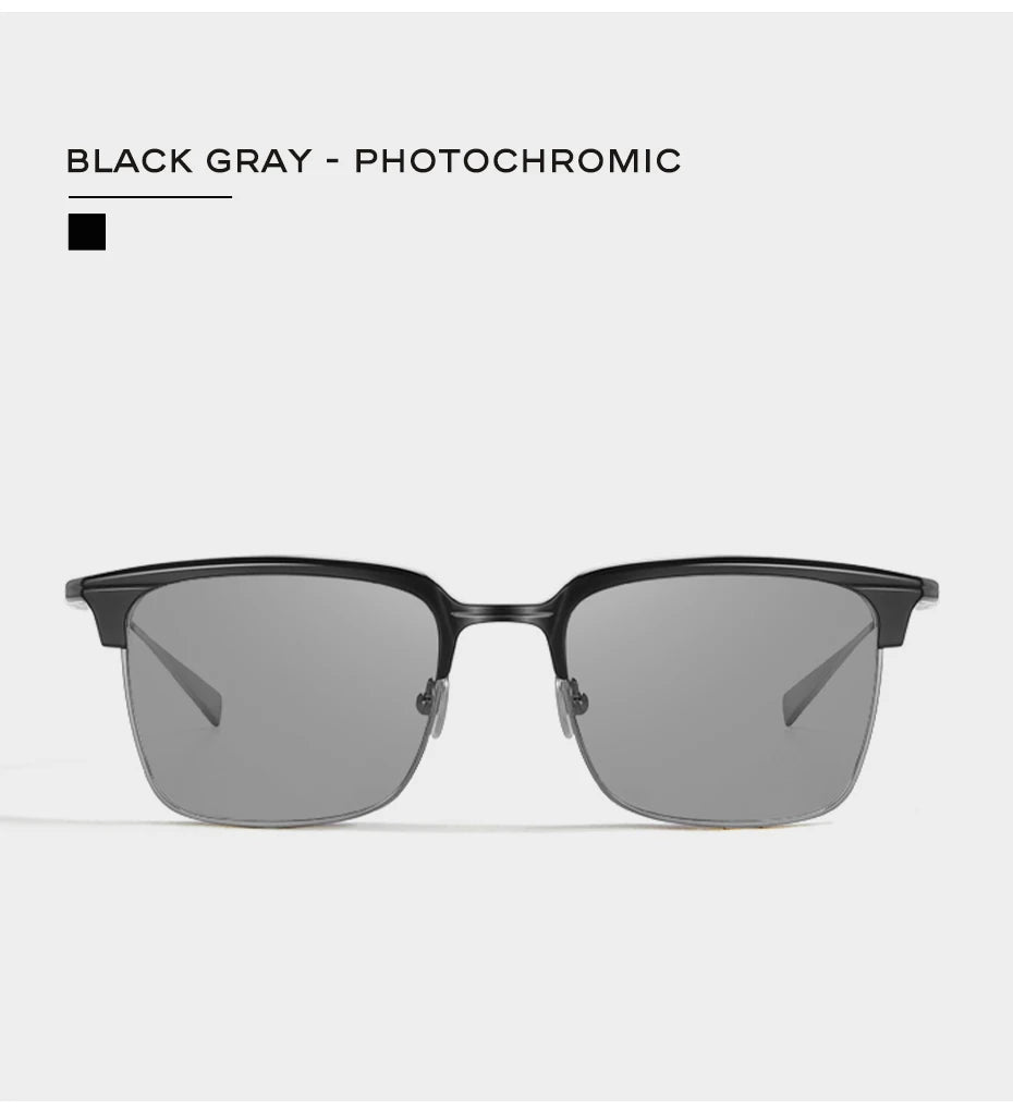 CAPONI Polarized Sunglasses For Men Fashion Pure Ttanium Eyewear Retro Trendy Brand Design Sun Glasses for Driving Shades BS1905